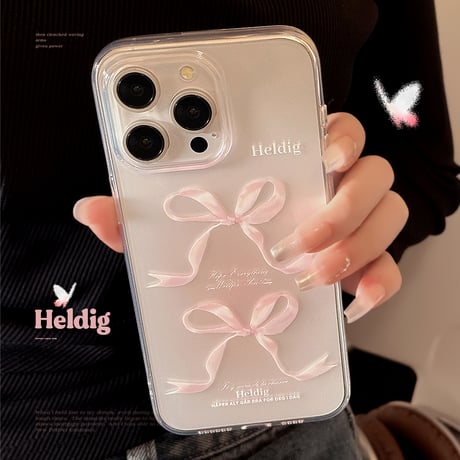 ピンクリボン iPhone15/15pro/15plusケース クリアアイフォン14pro/13/12カバー 使いやすい [M4232]