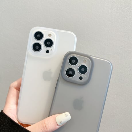 高品質指紋防止 iPhone14/14proケース 黄ばまない アイフォン13/12proカバー  半透明 マット 全面保護 シンプル薄型 [M3190]