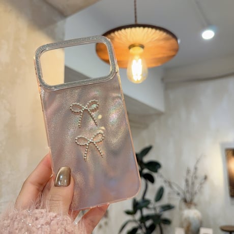 上品エレガント iPhone17/17Proケース ジュエリーリボン iPhone17ProMax/16/15シリーズカバー 可愛い ガールズに人気 [M5851]
