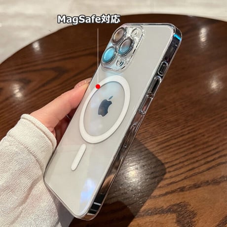 MagSafe対応 iPhone17ProMax/16proケース クリア 高透明度 レンズフイルム付シンプル 高品質 ハードケース[M3481]