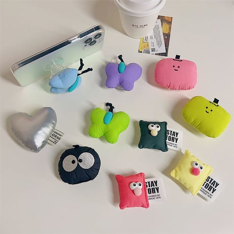 かわいいスマホグリップ ふわふわ グリップトーク スタンド機能  落下防止  ギフトにおすすめ[M3470]