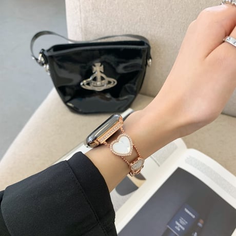 ビジューハート Apple watchバンド おしゃれアップルウォッチベルト Ultra3 series11 10 98 7 6 SE3 SE2  高級感[M4631]