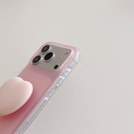 パステルカラー iPhone17/17Proケース ハートグリップ iPhone16Pro/15pro/14ProMaxケース マット 指紋防止[M6476]