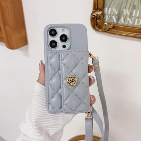 カード収納/小銭入れ iPhone15/15proケース レザー アイフォン13/12/11proケース ストラップ 高品質 有名人愛用[M3502]