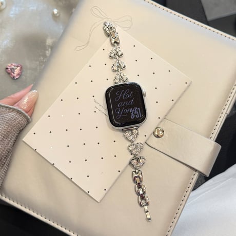 ダイヤハート  AppleWatchバンド メタル AppleWatchベルト Series 11/10/9/8 SE3/2  Ultra3/2/1 高級感高品質 贅沢[M6370]