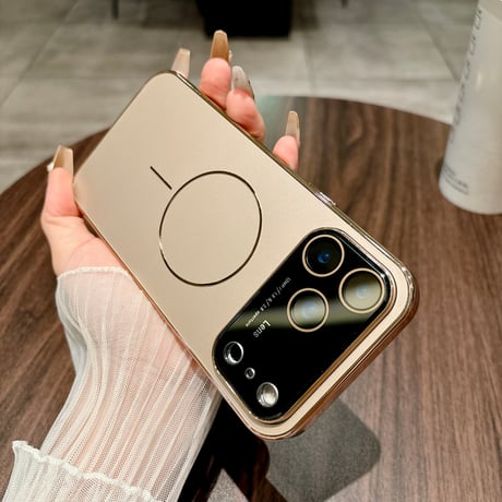 耐衝撃耐久性 iPhone17pro/16promaxカバー レンズ保護 Magsafe対応 iPhone15pro/14/13カバー 丈夫 高級感 [M5372]