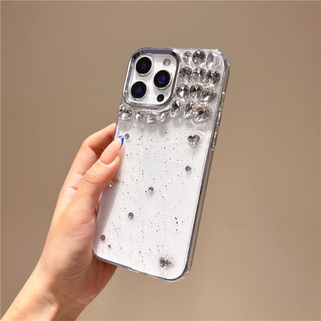 ダイヤデコクリアiPhone17ProMax/17ケース ラメ入り iPhone16Pro/15Pro/14ケース 丈夫 キラキラ感[M6530]
