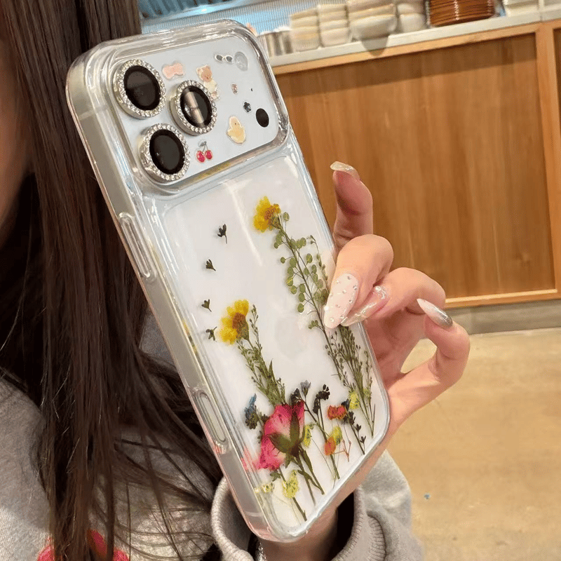 押し花 iPhone17Pro/17ケース 透明 綺麗 iPhone16Pro/15カバー ド