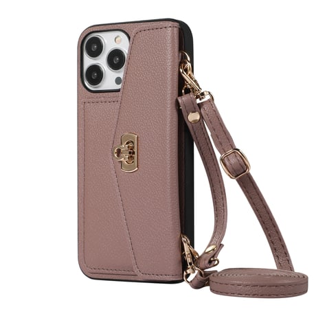レザー カード入れ iphone14/14proケース ショルダー付き アイフォンSE3/13/12/11PROケース セレブ愛用 高級感 ガールズに人気[M2446]
