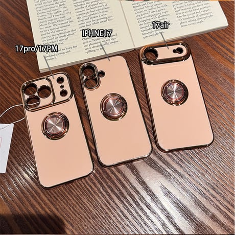リング付 iPhone17Pro/17ケース スタンド機能 iPhone17Promax/17Airカバー メタルカラー 丈夫 [M5680]
