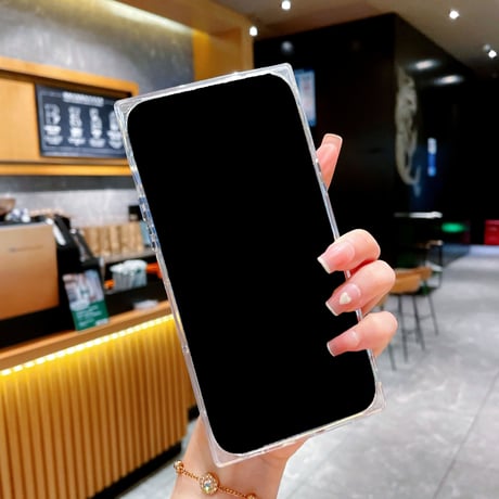 スクエア クリアiphone13/12promaxケース 高透明感 iphoneXS/11promaxカバー   シンプル無地  ツヤあり [M1966]