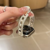 レーストリム アップルウォッチバンド パール 透かし彫り AppleWatchブレスレット Series11/10/9/8 SE3/2 40/41/42mm 高級感高品質 [M6276]
