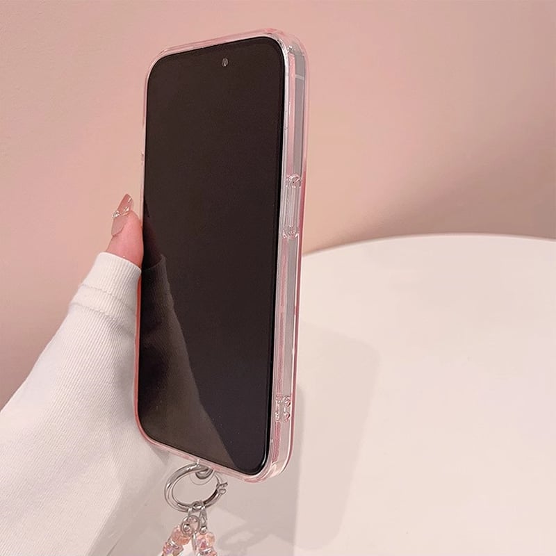 ピンク iPhone15/16ケース 水玉模様 チャーム付 iPhone14pro/13 ピンク iPhone15/16ケース 水玉模様 チャーム付 iPhone14pro/13