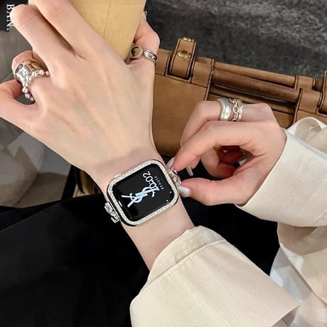 おしゃれ アップルウォッチS10/9 バンド キラキラハート Apple Watch Ultra Series 8 7 6 5 4 シリーズ 3 2 SE SE2 女子力高い[M4596]