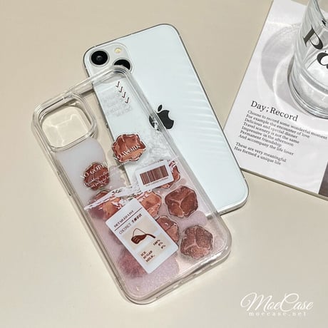 動く液体アイスコーヒー iPhone16/15pro/13/14ケース  氷入り ラッテ  アイフォン12/11proクリアカバー 面白い ストレス解消 頑丈 [M2958]