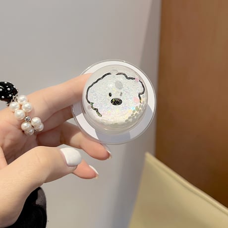 動くグリッタースマホグリップ 動物柄 キラキラ 綺麗 マグネット式タイプ 便利 おしゃれ 可愛い ギフトに最適[M5265]