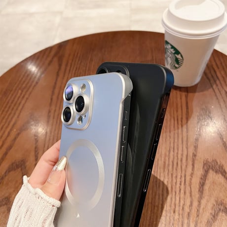 MagSafe対応フチなし iphone15Pro/15Promaxケース 指紋防止 高級感iPhone14Pro/13/12Promaxケース 耐久性 持ち運びやすい[M3801]