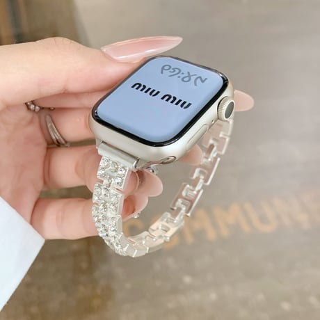 ダイヤ アップルウォッチバンド 高級感  AppleWatchブレスレット Series11/10/9/8 SE3/2 40/41/42mm 高品質 キラキラ感[M6303]