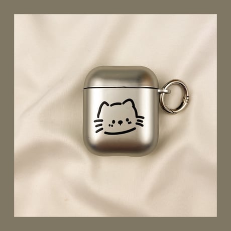 猫/ワンちゃん Airpods Pro3ケースカバー メッキ 指紋防止 Airpods4/3カバー pro2/Pro1ケース 可愛いキーホルダー お揃い[M6158]