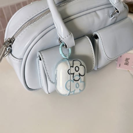 韓国風 Airpods4ケース 花柄 Airpods3/Pro2ケース airpodspro2カバー  キーチェーン付 ギフトにおすすめ[M5379]