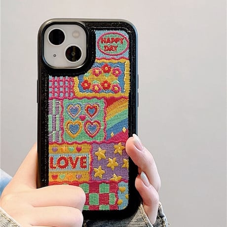 刺繡 iPhone15/15proケース 可愛い アイフォン14Pro/13proカバー 高級感 秋冬人気 シック 女子力アップ [M3516]