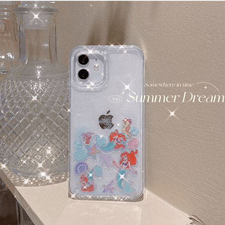人鱼姫 グリッター iphone13/12ケース キラキラ iphone11pro/SE2/XSカバー 綺麗  面白い 頑丈 M903