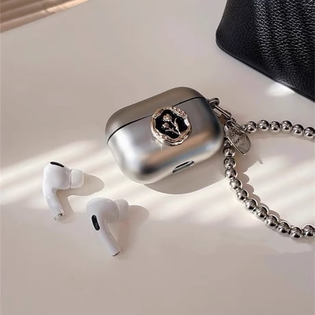 高級感 Airpods 4ケース チューリップ  Airpodspro2/proカバー Airpods3/2 ビーズストラップ/ショルダーストラップ オシャレ[M4753]