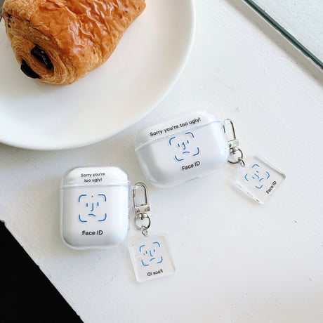 【Airpods 4】顔認証Face ID  airpodspro3/2ケース  同系小物付き クリア airpodsproカバー    かわいい 個性 男女兼用[M1609]