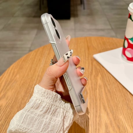 スタンド付 iPhone16plus/16proケース マット 指紋防止 iPhone15Promax/14/13miniカバー 薄型軽量 シンプル [M5403]