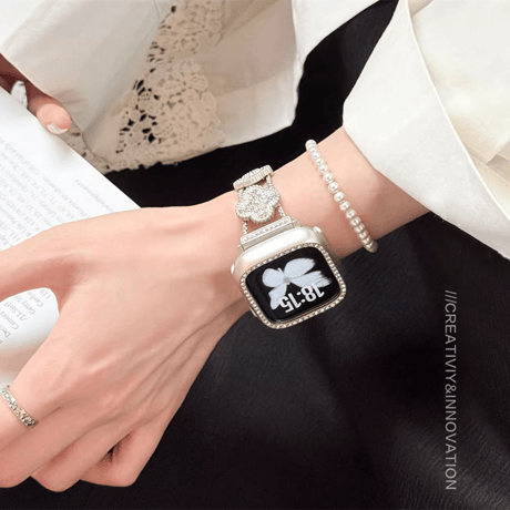 オシャレ AppleWatchバンド 高級感 AppleWatchベルト 10 Ultra3/2/1 Series 10/9/8 SE3/2/1高品質 エレガントキラキラ[M5562]
