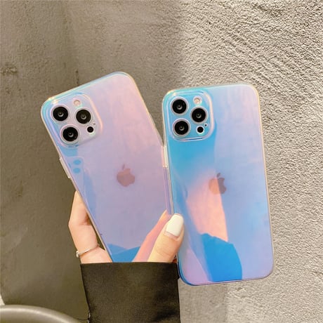オーロラカラー iphone13mini/13proケース キラキラグラデーションカラー iphone12/11promaxカバー  高透明感 綺麗M1010