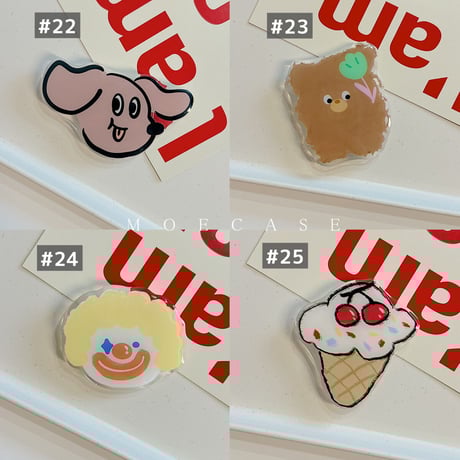 可愛い動物 スマホグリップ 全機種対応 折り畳み式グリップトーク 卓上スタンド機能付き 粘着タイプ[M2918]