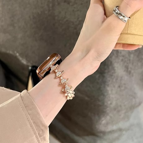 ジュエリー Applewatchベルト 高級感 Ultra2/1/SE(第2/1世代)/Series9/8/7/6/5/4/3/2/1アップルウォッチバンド おしゃれ[M4602]