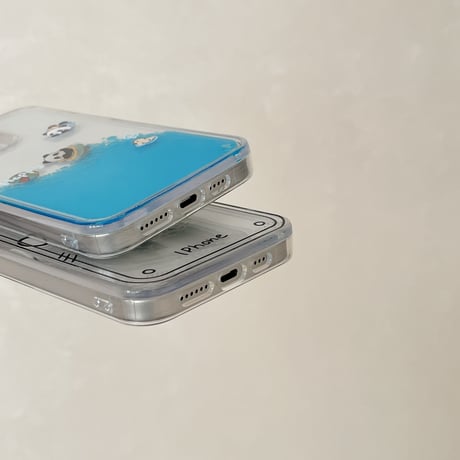 動くパンダ/アップル iPhone15/15proケース 液体入り アイフォン14プロ/13/12mini/11カバー 面白いギフト[M4544]