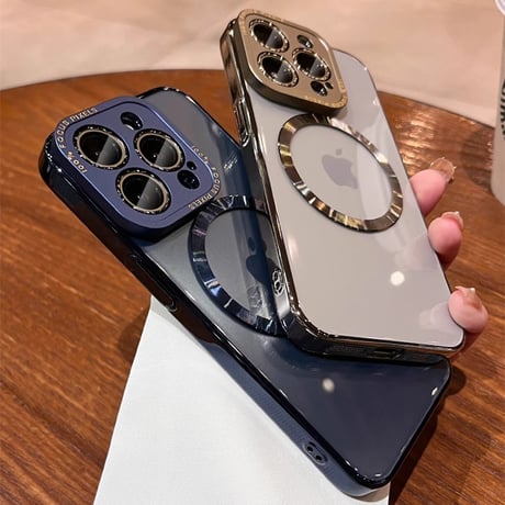 カメラ保護 iPhone16Pro/15ProMaxケース 高級感耐衝撃 MagSafe対応 クリアiPhone14/13Proカバー 耐久性 頑丈 高透明感[M3577]
