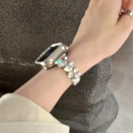 おしゃれ アップルウォッチS10/9 バンド キラキラハート Apple Watch Ultra Series 8 7 6 5 4 シリーズ 3 2 SE SE2 女子力高い[M4596]