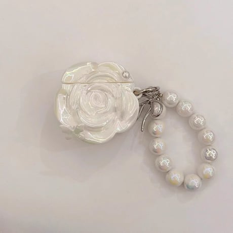 薔薇花 Airpods 4/Pro3ケース ラメ入り キラキラ Airpods3/Pro2ケース airpodsproカバー 綺麗ストラップ 女子力高い 高級感[M5129]