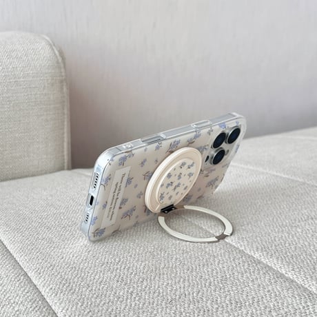 MagSafeリングスタンド iPhone16/16Proケース 花柄 ワイヤレス充電iPhone15Pro/14/13カバー コスパ抜群 女子力高い [M4853]