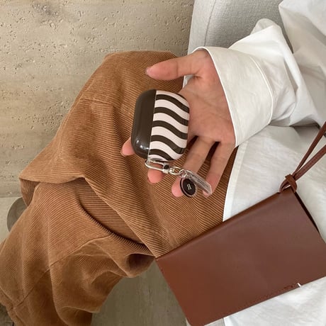 しま模様 Airpods 4ケース シック Airpodspro2/proカバー Airpods3/2 リング/チャーム SNS人気[M4779]