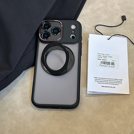 高品質指紋防止 iPhone17ProMax/17Proケース MagSafeリングスタンド iPhone17P/Air/16ProMaxケース カメラカバー付 耐衝撃[M5949]