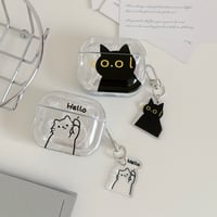 猫ちゃん AirpodsPro3ケース  ペアお揃い Airpods4/3カバー pro2/Pro1ケース 可愛いキーホルダー付 シェル風[M6415]