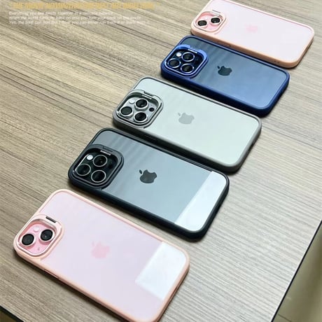 スタンド付 iPhone17pro/17promaxケース ガラス製レンズ保護フィルム付 耐衝撃 カッコイイiphone16Pro/15/14シリーズ[M3553]