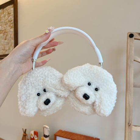 ふもふも犬ちゃん AirPodsMax2/1ケース 暖かいイヤーマフ エアーポッズ マックス専用カバー ギフトにおすすめ[M5814]