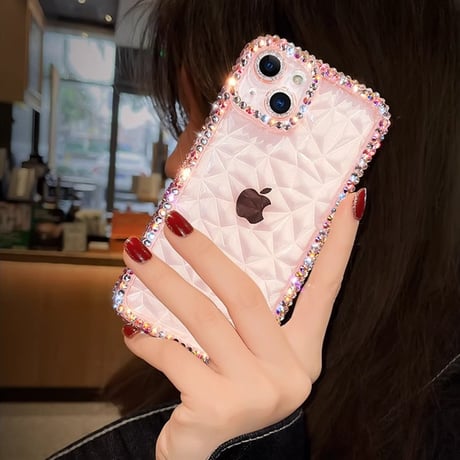 ダイヤデコ iPhone16/16Pro/16Plusケース キラキラおしゃれ iPhone15/14Pro/SEクリアケース 透明 きれい [M4640]