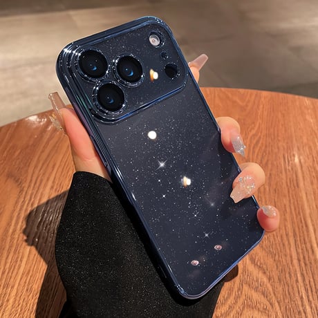 キラキラ iPhone17pro/17promaxケース おしゃれ透明 アイフォン16/15pro/13/12カバー 黄ばまないメッキ カメラ保護 軽量丈夫[M3564]