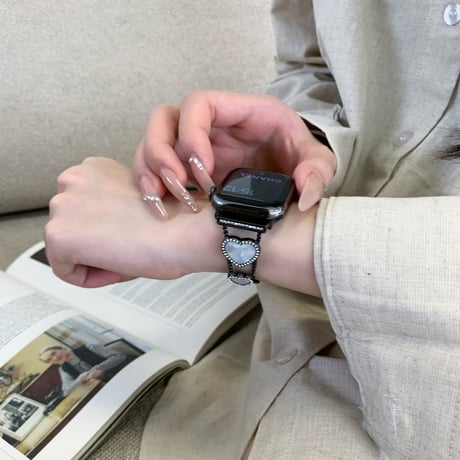 ビジューハート Apple watchバンド おしゃれアップルウォッチベルト Ultra3 series11 10 98 7 6 SE3 SE2  高級感[M4631]