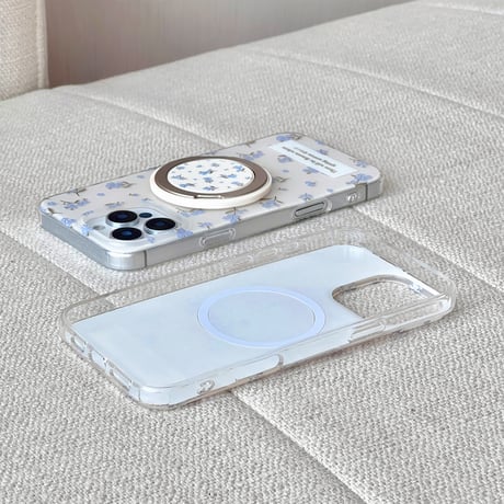 MagSafeリングスタンド iPhone16/16Proケース 花柄 ワイヤレス充電iPhone15Pro/14/13カバー コスパ抜群 女子力高い [M4853]