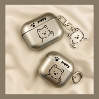 メッキ Airpods Pro3ケース ワンちゃん Airpods4/3カバー pro2/pro1 リング/キーホルダー ギフトにおすすめ[M6349]