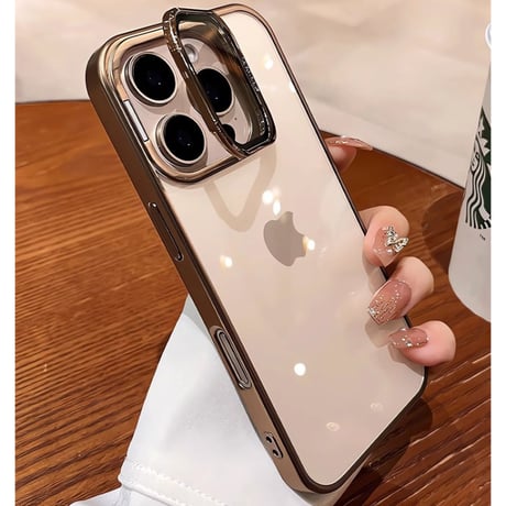 レンズカバースタンド一体型 iPhone16Pro/15ProMaxケース iPhone14pro/13promax/12クリアケース 耐久性 頑丈[M3539]