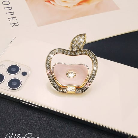 ジュエリーリンゴ スマホリング スタンド キラキラオシャレ かわいい 360度回転可能 高品質 使いやすい 男女兼用 ギフトにおすすめ[M2847]